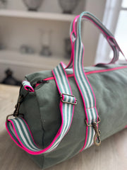 Sage fabric city bag + handle 95