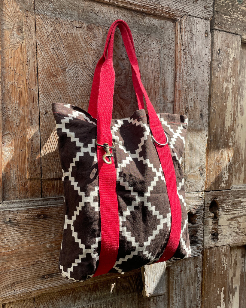 SAC BAG tessuto leggero jaquard + rosso