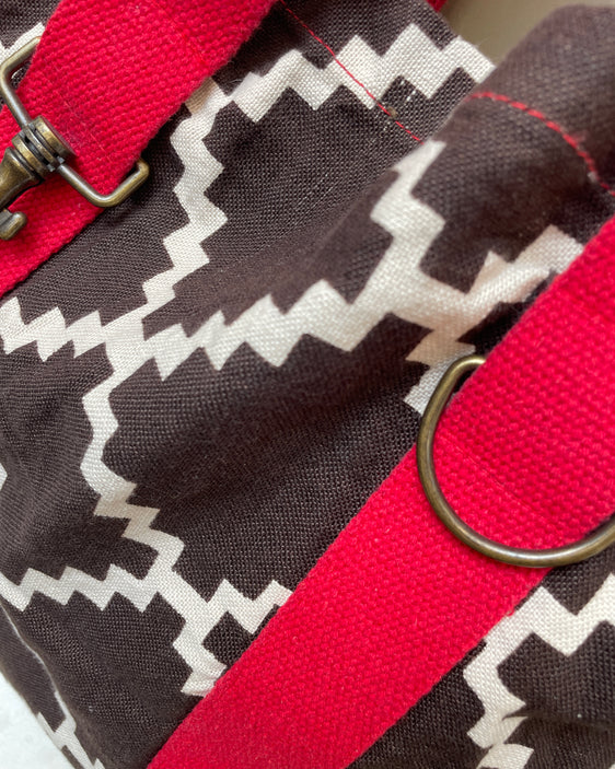 SAC BAG tessuto leggero jaquard + rosso