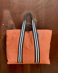 SUPER BAG tessuto cotone terracotta + manico B&W