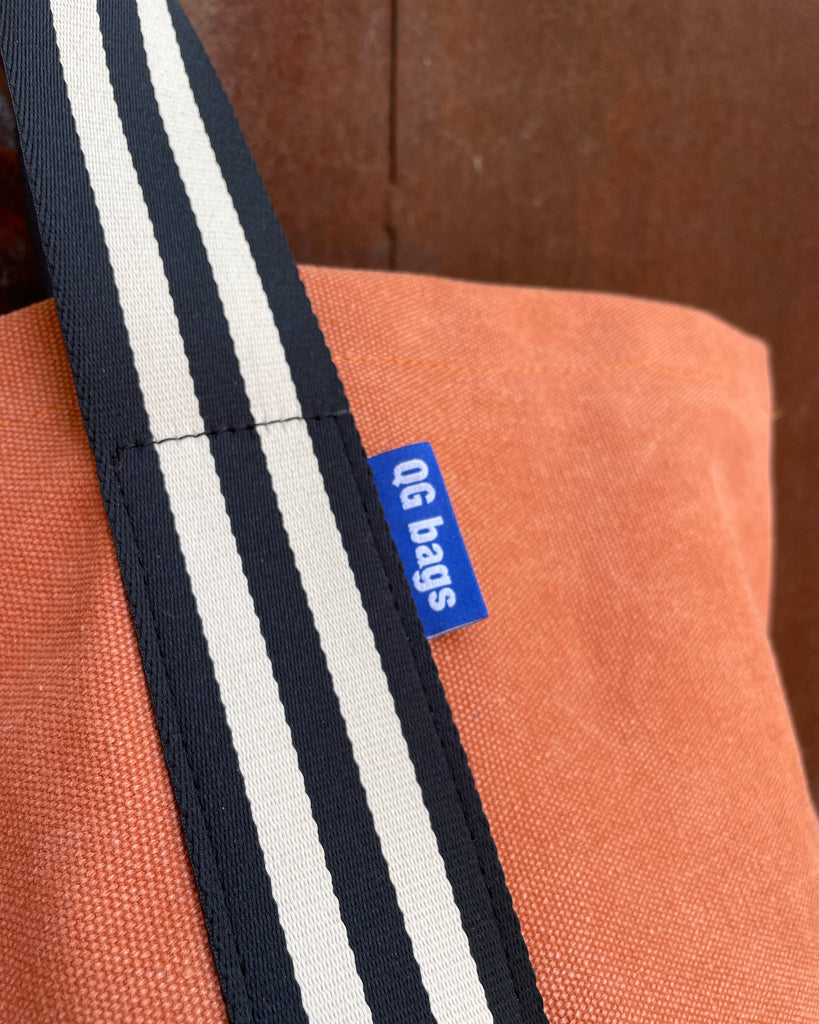 SUPER BAG tessuto cotone terracotta + manico B&W