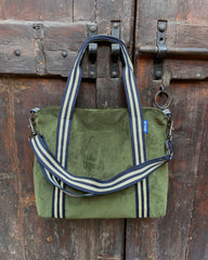 GRACE BAG tessuto spugna verde oliva + manico 29