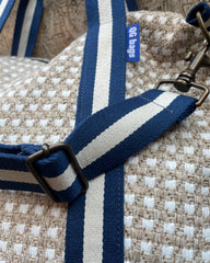 Grace Bag tessuto intrecciato - manico 10 bluette/bianco/bluette
