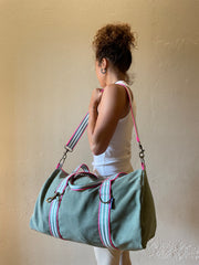 Sage fabric city bag + handle 95