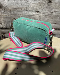 CECI BAG tessuto spugna verde acqua + manico 95