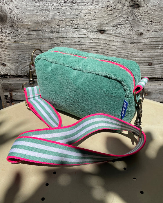 CECI BAG tessuto spugna verde acqua + manico 95