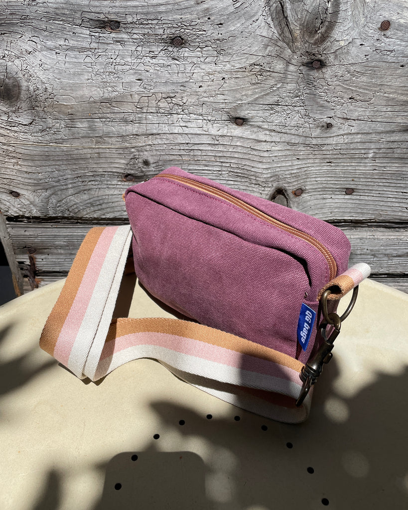 CECI BAG tessuto cotone malva + manico ILA