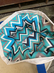 Super Bag tessuto bianco + fodera zig zag