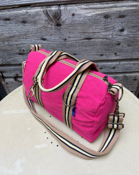 Lady Bag -  tessuto cotone fucsia - manico 20