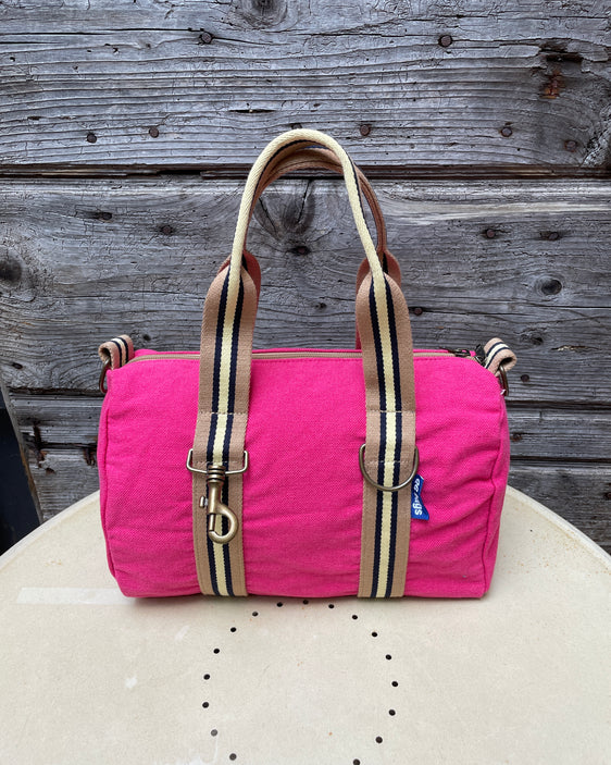 Lady Bag -  tessuto cotone fucsia - manico 20