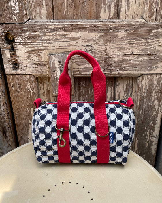 Lady Bag - cotone fantasia   - manico rosso