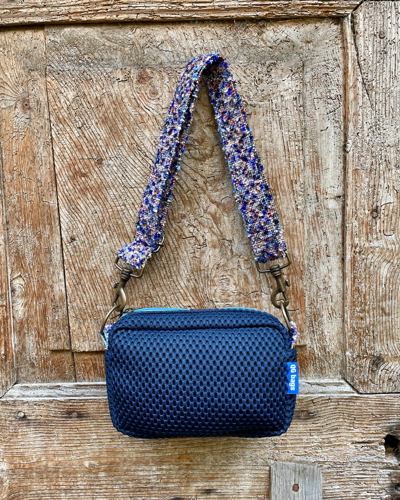 CECI BAG neoprene blu + manico melange azzurro