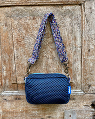 CECI BAG neoprene blu + manico melange azzurro