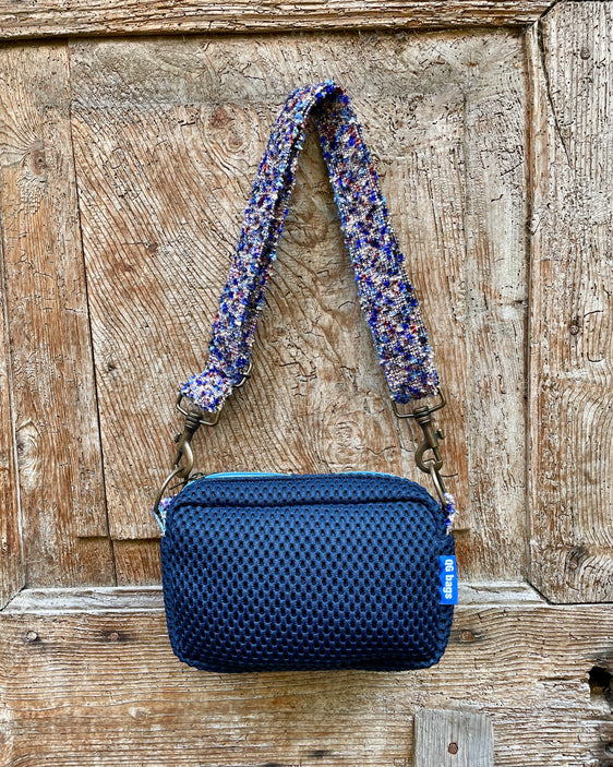 CECI BAG neoprene blu + manico melange azzurro