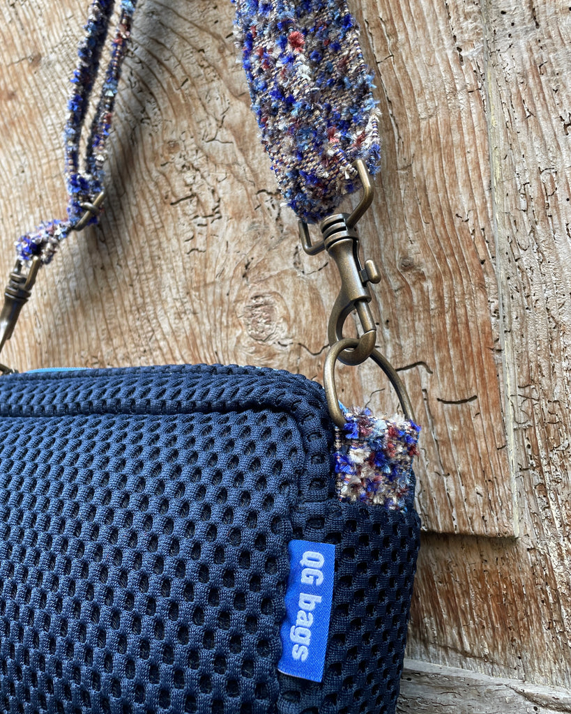 CECI BAG neoprene blu + manico melange azzurro