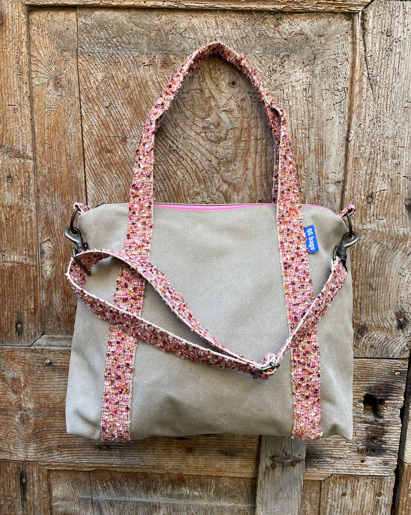 Grace Bag cotone ecru - manico CHIC