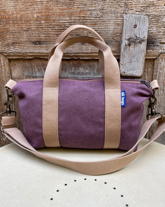 GRESSINA tessuto malva + manico beige