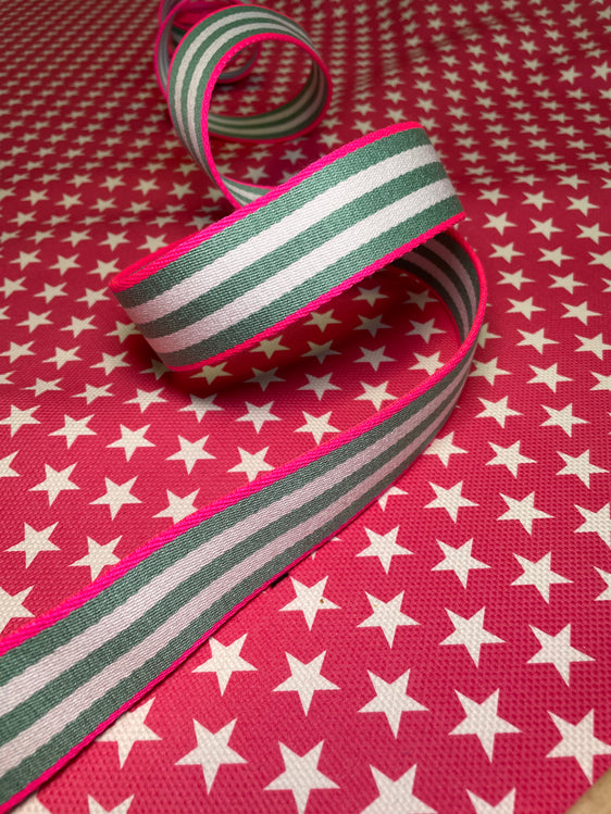 Super Bag canvas stampato rosa + manico 95