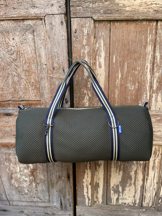 TRAVEL gray herringbone fabric + handle 70