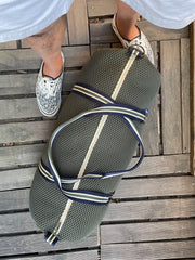 TRAVEL gray herringbone fabric + handle 70