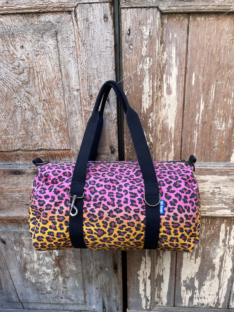 CITY canvas stampato ANIMALIER nero + manico nero