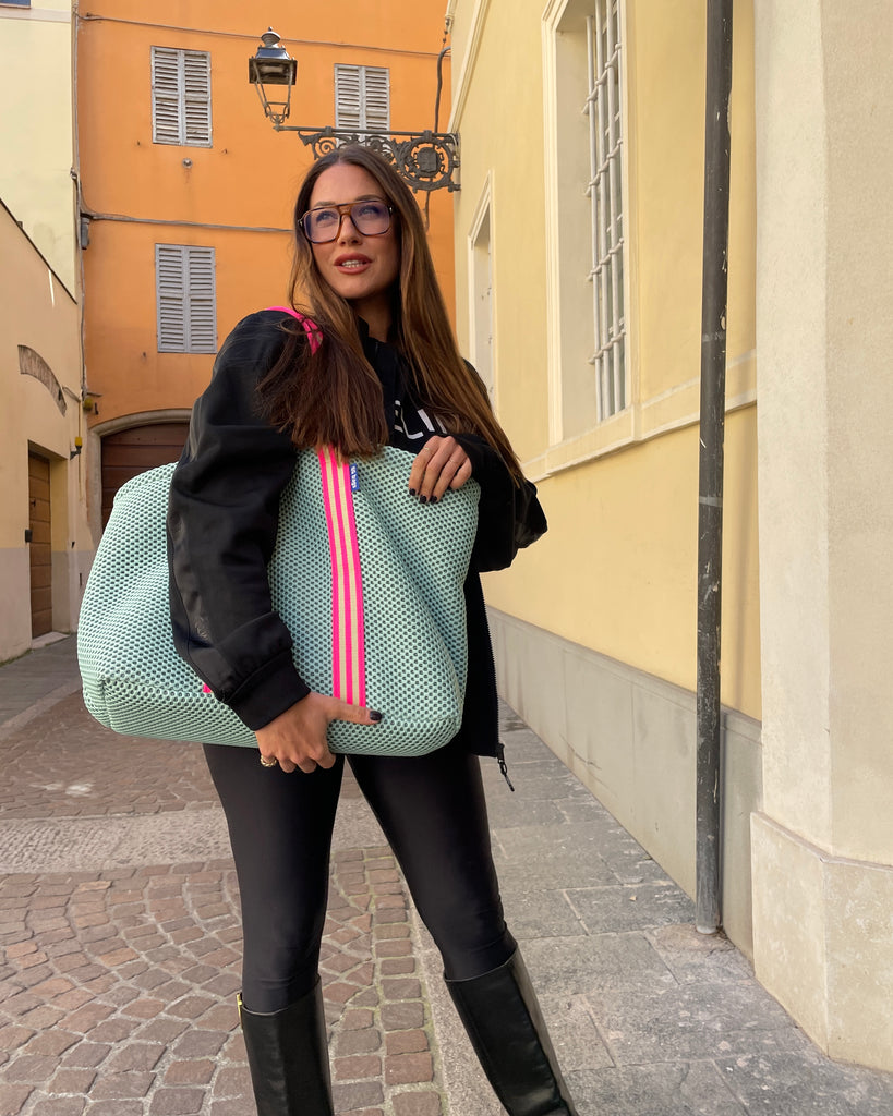 Super Bag neoprene menta + manico 95