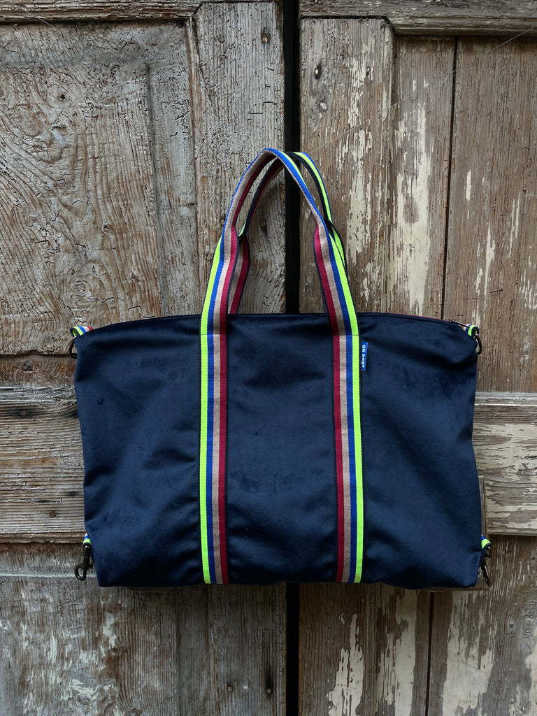 VALENTINA BAG velluto blu + manico 27