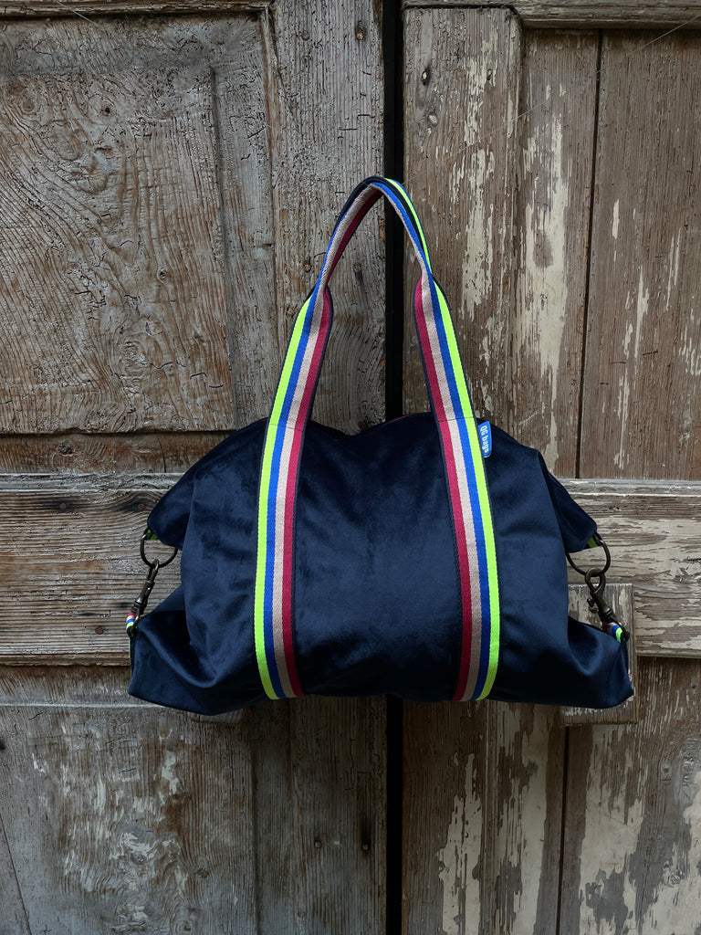 VALENTINA BAG velluto blu + manico 27