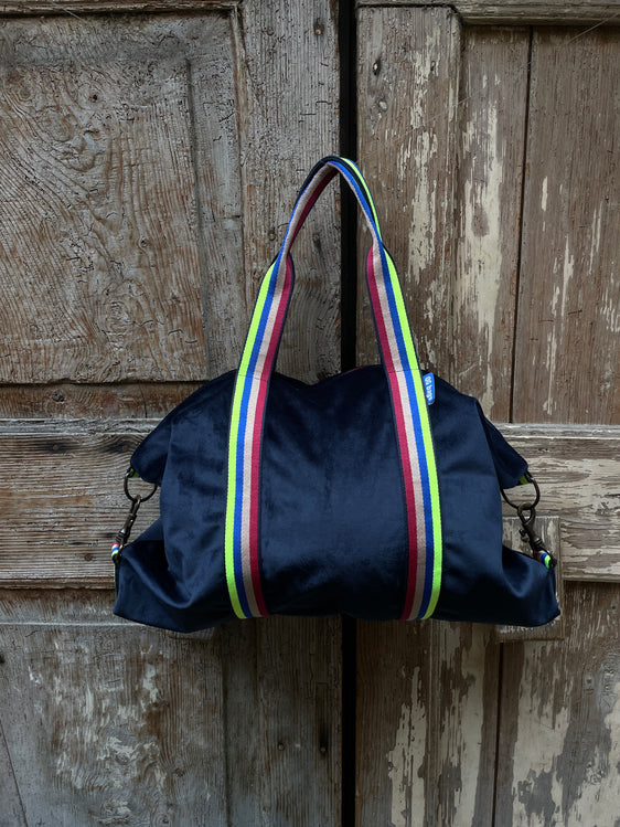 VALENTINA BAG velluto blu + manico 27