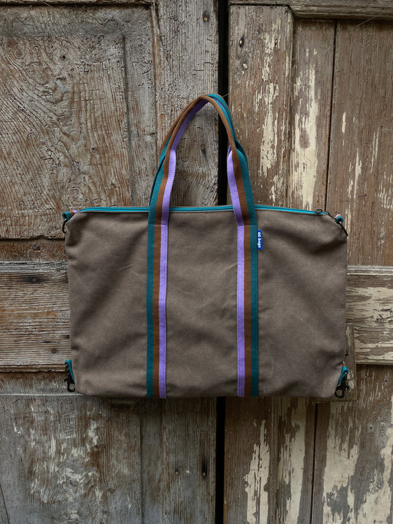 VALENTINA BAG tessuto marrone + manico 101