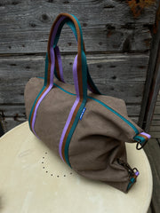VALENTINA BAG tessuto marrone + manico 101