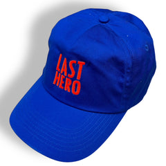 electric blue fabric + fluorescent orange embroidery