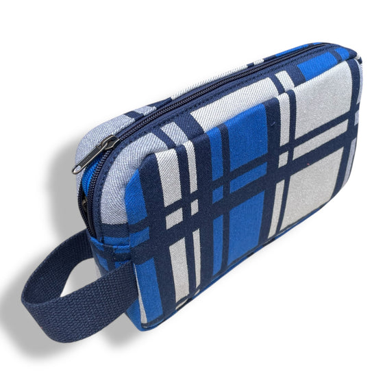 BEAUTY MAN tessuto tartan + manico blu