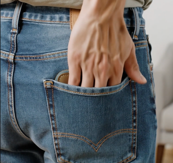 IL BAU pelle beige + zip verde acqua