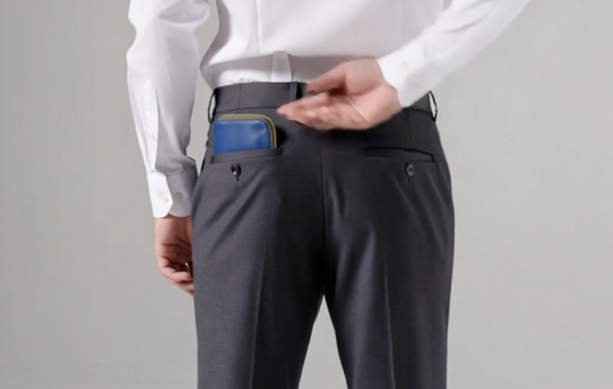 IL BAU pelle bluette+ zip verde