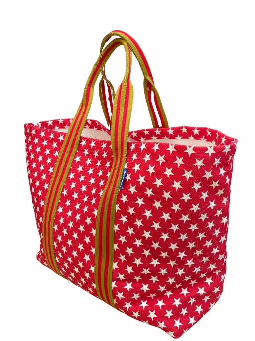 Super Bag canvas stampato rosso + manico 95 H