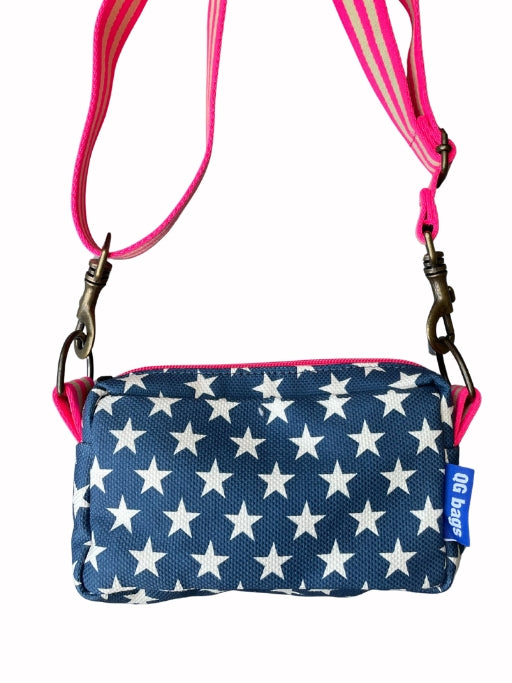 PILLOLA PLUS canvas stampato stelle blu + tracolla manico 7