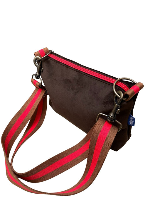 BRIOCHE velluto impermeabile marrone + manico 91