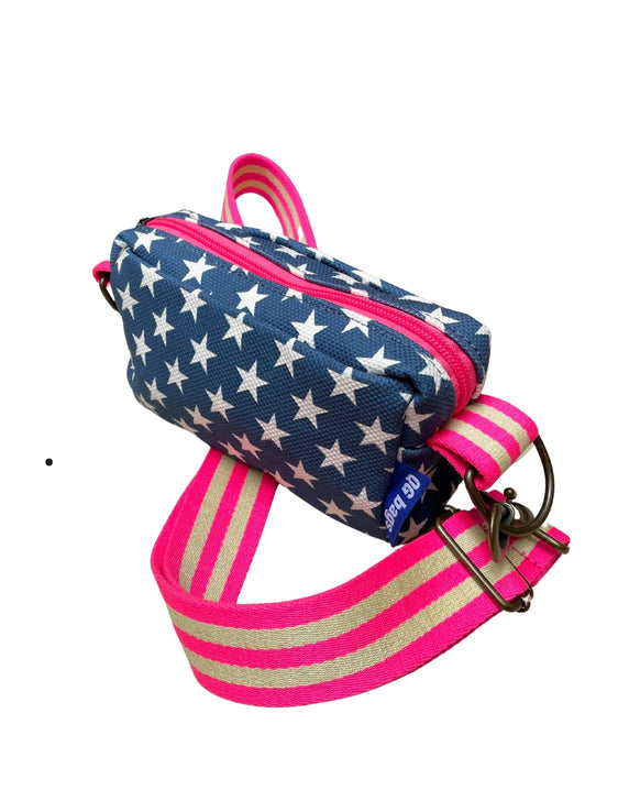 PILLOLA PLUS canvas stampato stelle blu + tracolla manico 7