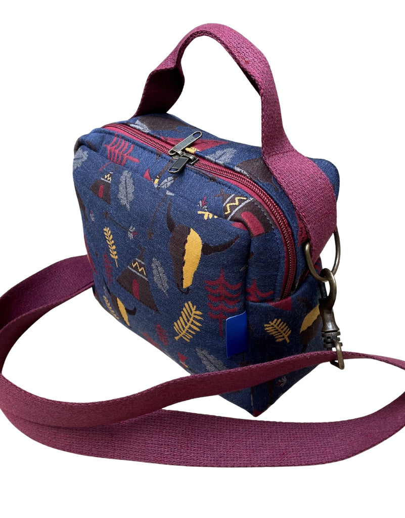 CARLOTTA tessuto SPECIAL blu + manico bordea