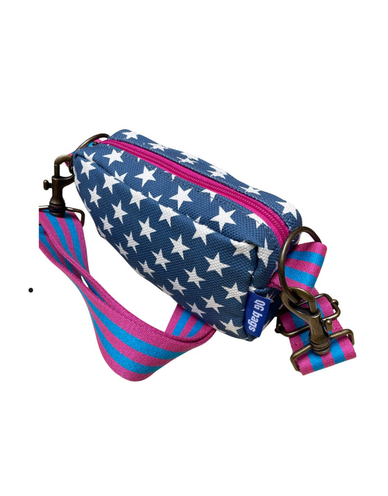 PILLOLA PLUS canvas stampato stelle blu + tracolla manico H