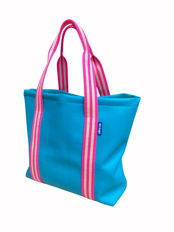 BORDIGHERA  BAG ecopelle impermebile azzurra + manico 7