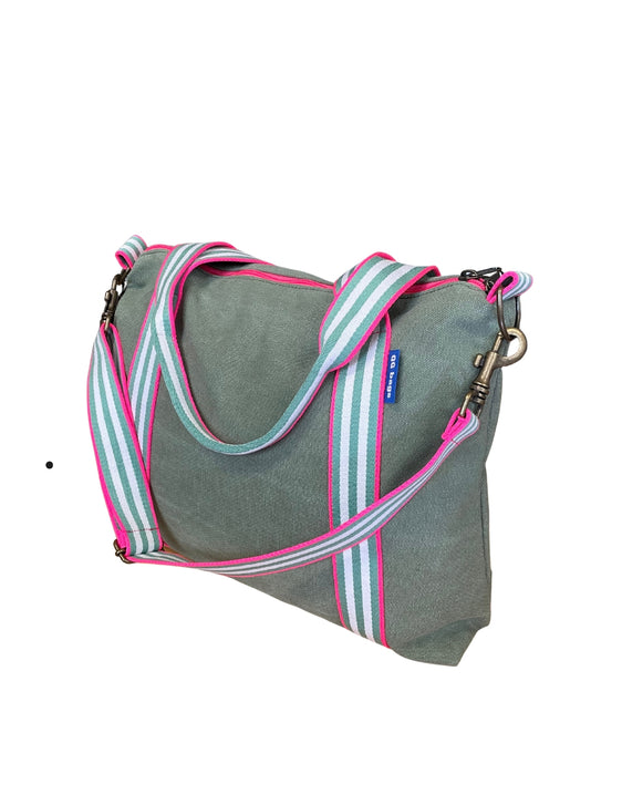 Grace Bag tessuto salvia + manico 95