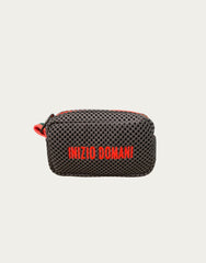 PILLOLA neoprene castoro + ricamo arancione fluo