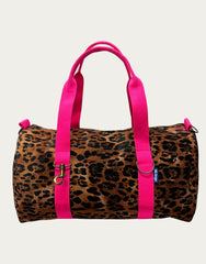 CITY velluto impermeabile ANIMALIER scuro + manico fucsia fluo