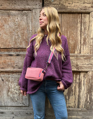 PILLOLA PLUS velluto rosa + manico brillo