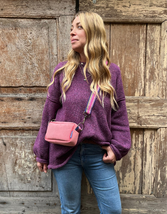 PILLOLA PLUS velluto rosa + manico brillo