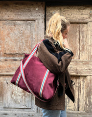 GRACE BAG velluto impermeabile bordeaux + manico 10