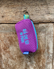 PILLOLA neoprene ciclamino + ricamo azzurro