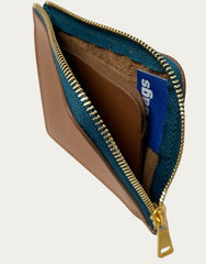 IL BAU pelle cuoio + zip petrolio